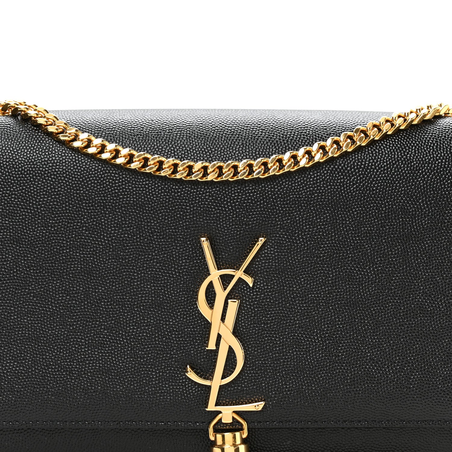 Saint Laurent Grain De Poudre Medium Classic Monogram Kate Tassel Satchel Black 7 of 9