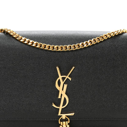 Saint Laurent Grain De Poudre Medium Classic Monogram Kate Tassel Satchel Black 7 of 9