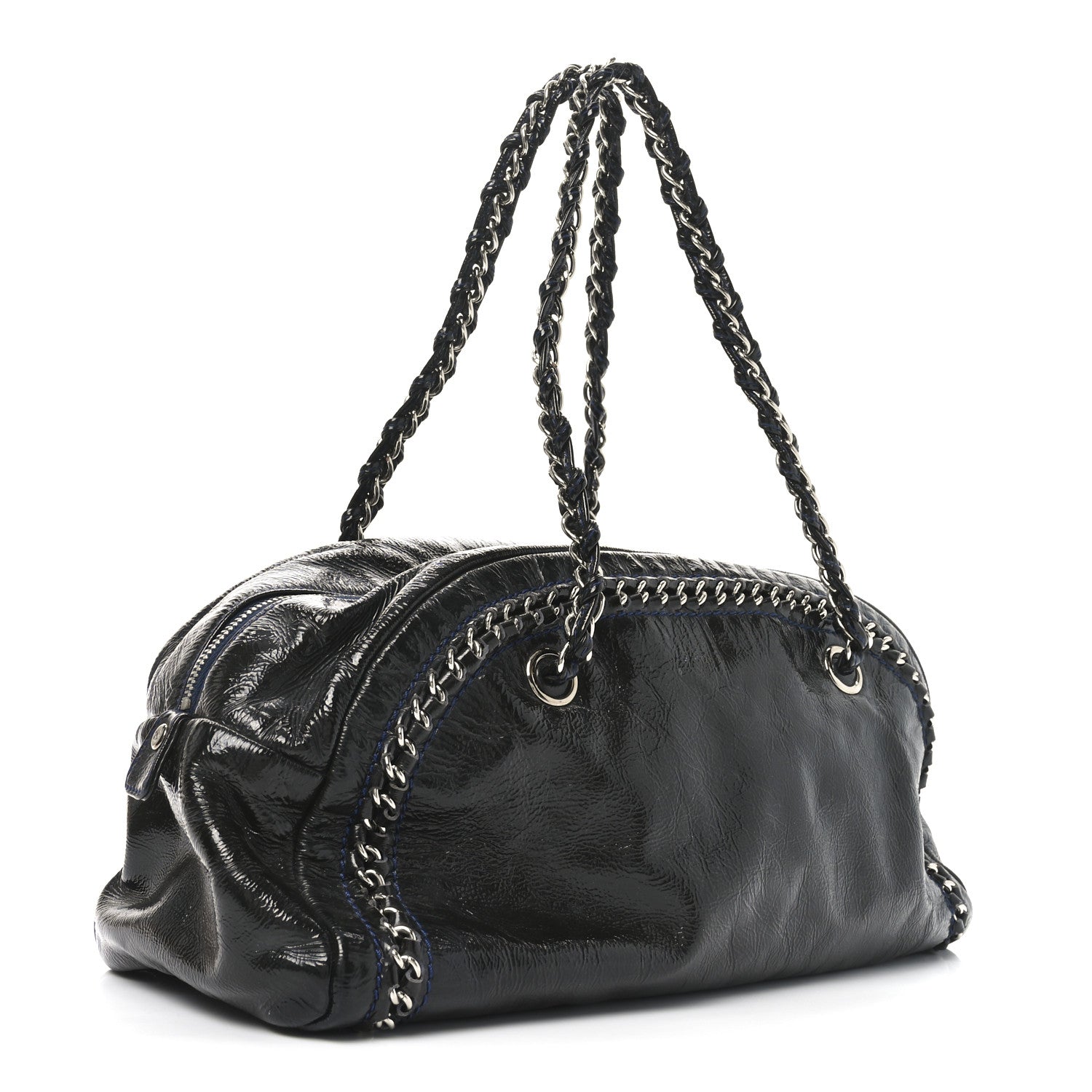Chanel Patent Medium Luxe Ligne Bowler Black 3 of 11