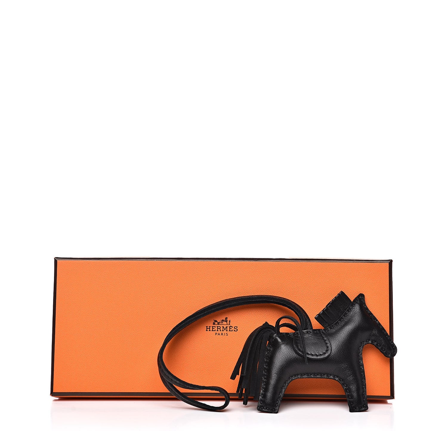 Milo Lambskin Grigri Rodeo Horse Bag Charm PM So Black