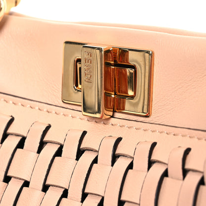 Fendi Vitello Grace Intreccio Mini Peekaboo Iconic Satchel Light Rose 12 of 14