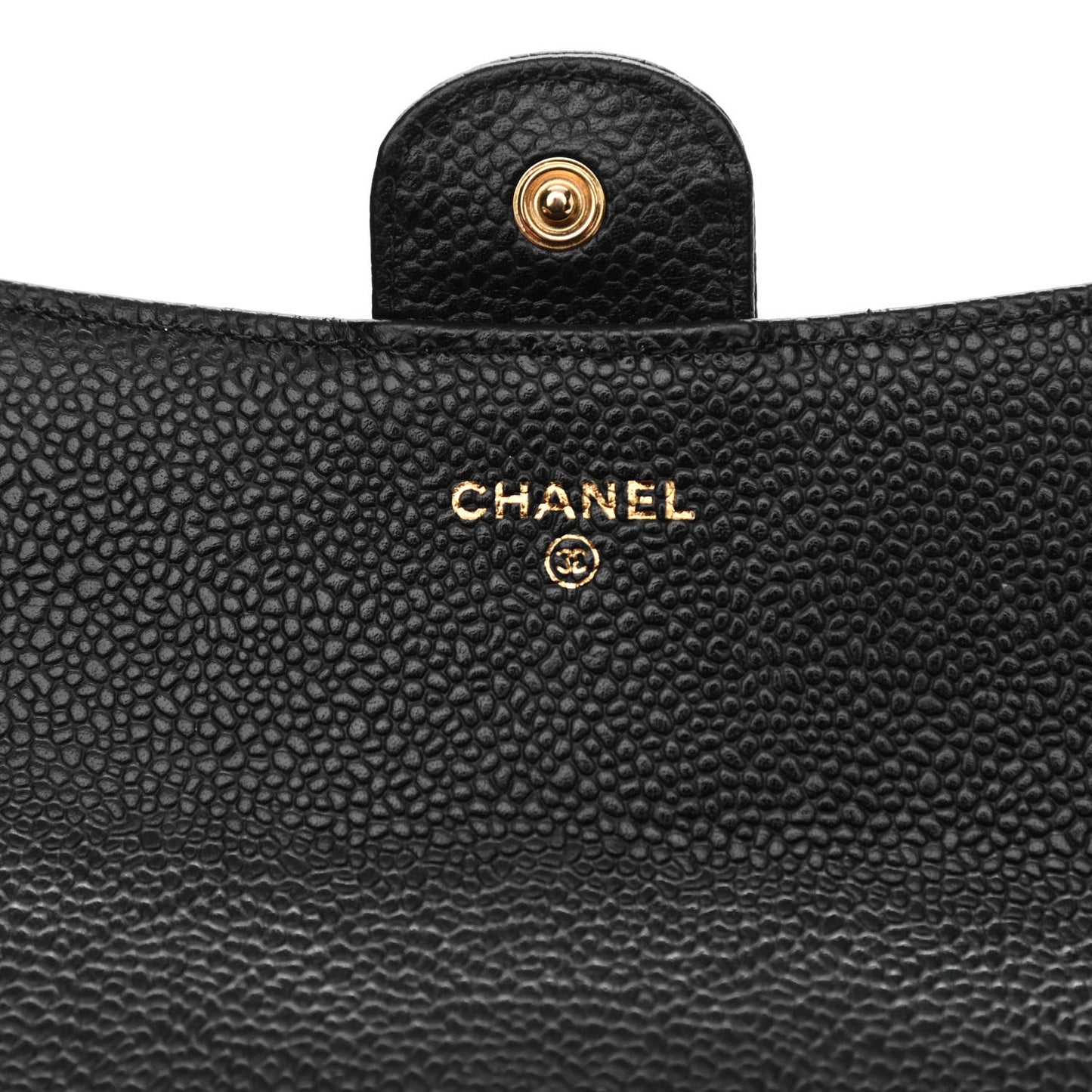 Caviar Quilted Large Gusset Flap Wallet Black