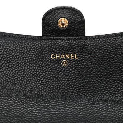 Chanel Caviar Quilted Large Gusset Flap Wallet Black 5 of 7