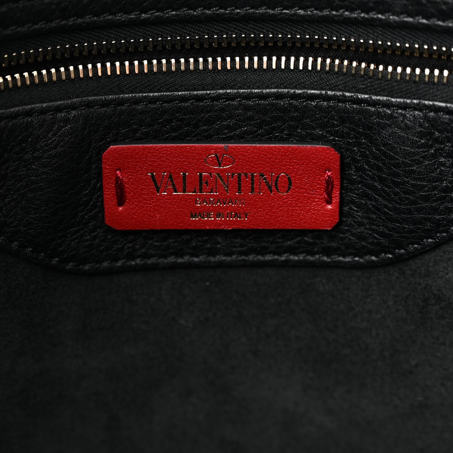 Grained Calfskin Rockstud Shoulder Tote Black