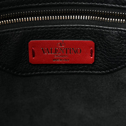 Valentino Garavani Grained Calfskin Rockstud Shoulder Tote Black 6 of 12