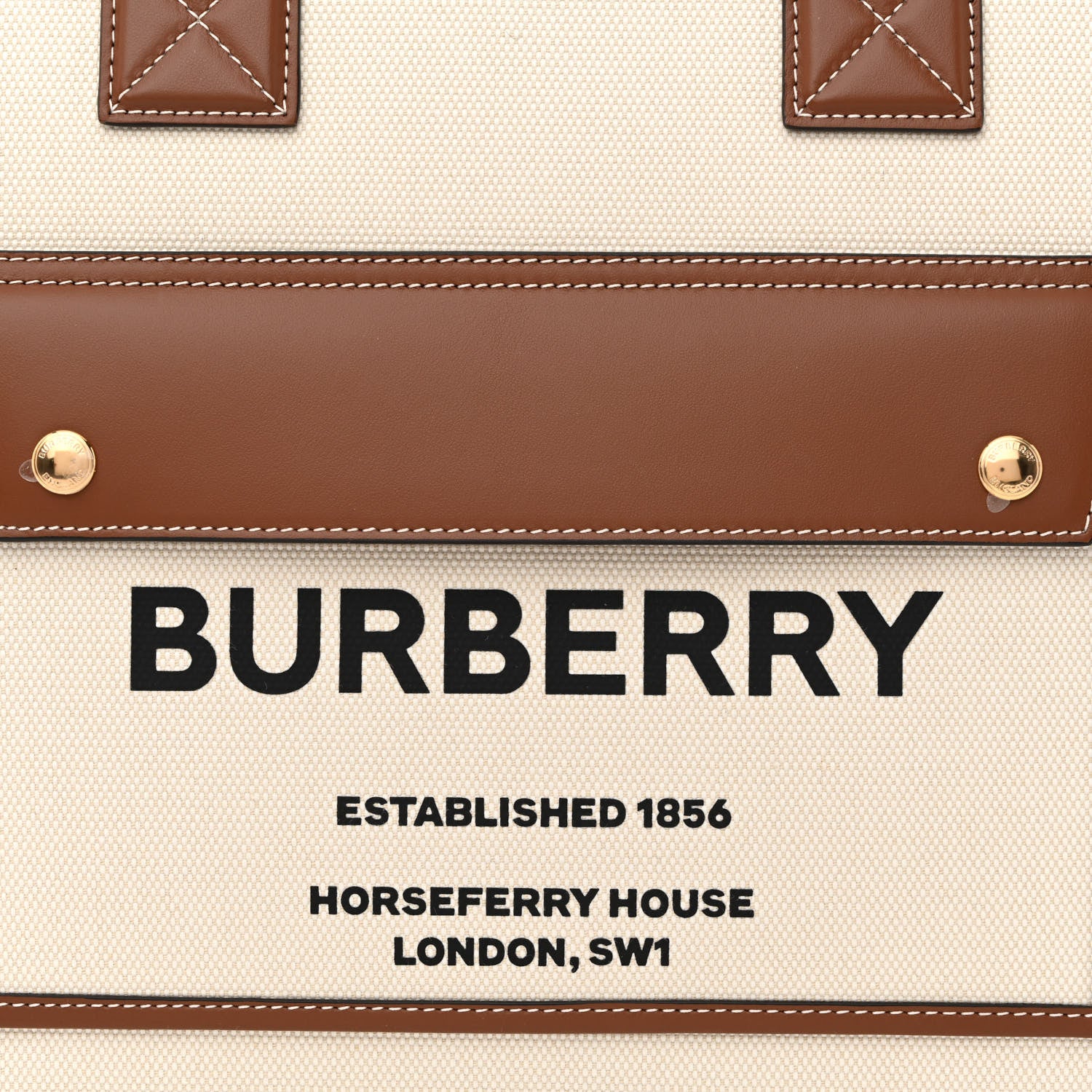Burberry Canvas Smooth Calfskin Medium Two Tone Freya Tote Brown 8 of 10