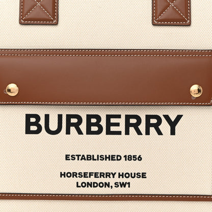 Burberry Canvas Smooth Calfskin Medium Two Tone Freya Tote Brown 8 of 10