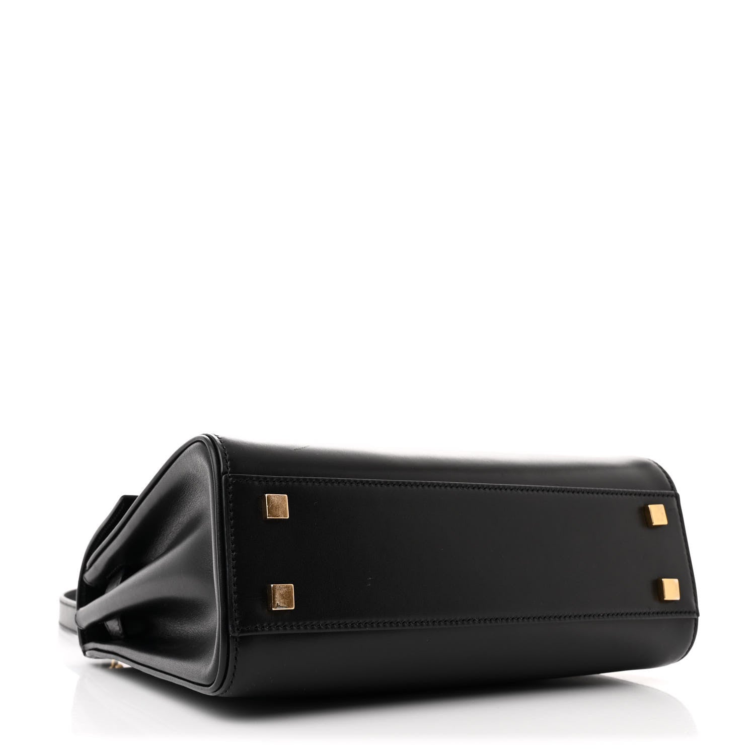Saint Laurent Shiny Calfskin Le Fermoir Top Handle Bag Small Black 4 of 13