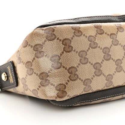Gucci Crystal Monogram Small D Ring Gold Hobo Brown 9 of 13