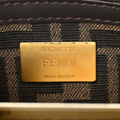 Fendi Fabric Jacquard FF Astrology Embroidered Baguette Tobacco Moro Multicolor 6 of 9