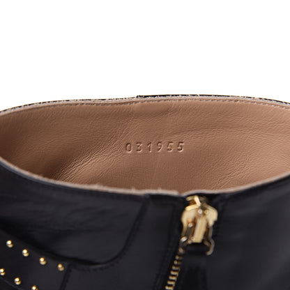 Chloe Nappa Sheepskin Studded Susanna Ankle Boots 39.5 Black 6 of 8
