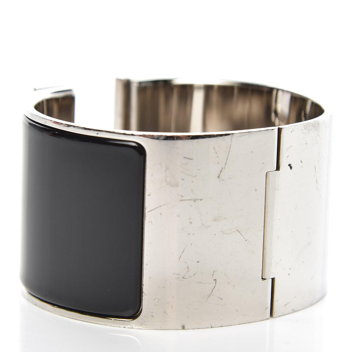 Enamel Extra Wide Clic Clac H Bracelet GM Black