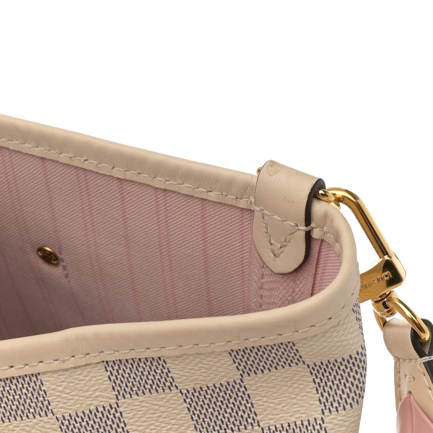 Damier Azur Braided Neverfull MM Pink