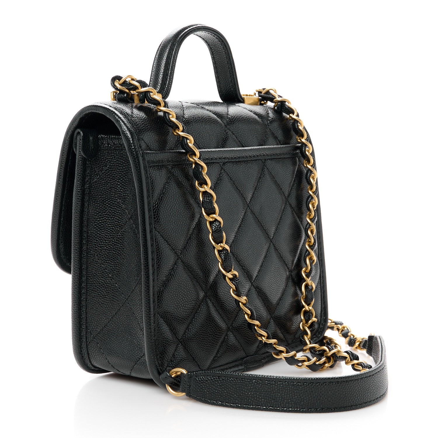 Chanel Caviar School Memory Mini Top Handle Flap Black 3 of 11