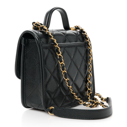 Chanel Caviar School Memory Mini Top Handle Flap Black 3 of 11