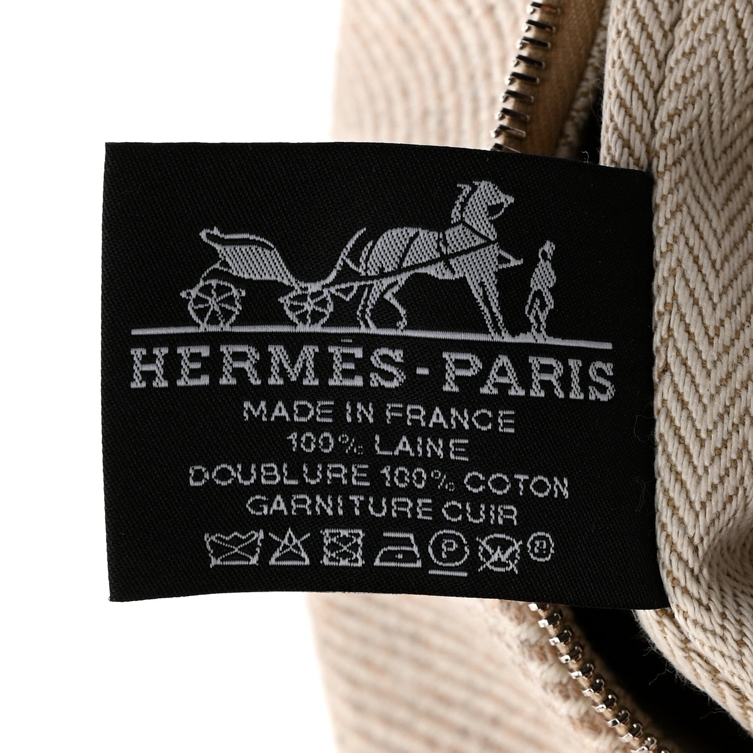 Hermes Wool Small Au Carre Bride-A-Brac Pouch Seigle 6 of 7