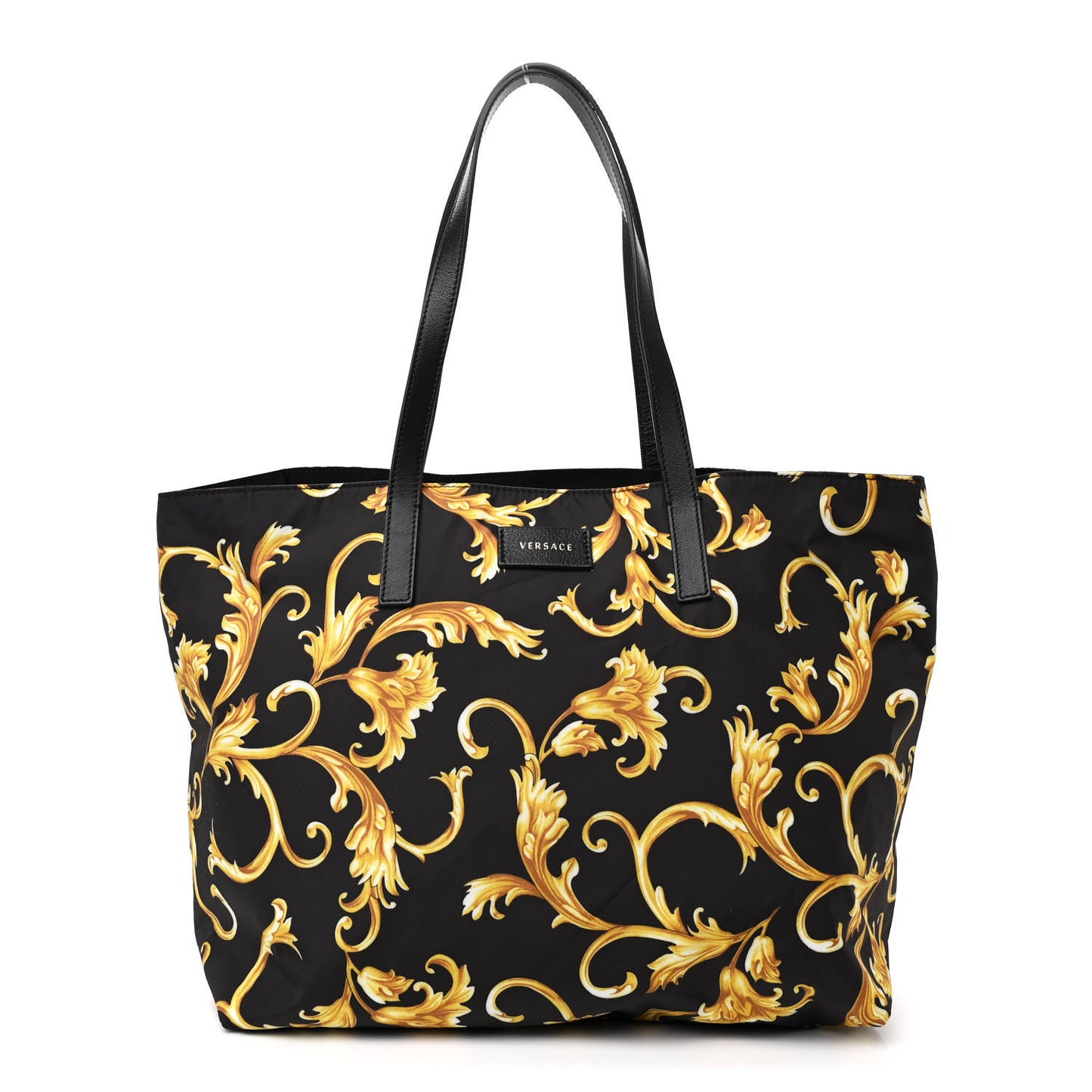 Nylon Baroque Print Tote Black