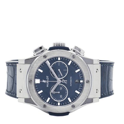 Hublot Titanium Alligator 42mm Classic Fusion Chronograph Automatic Watch Blue 541.NX.7170.LR 2 of 5