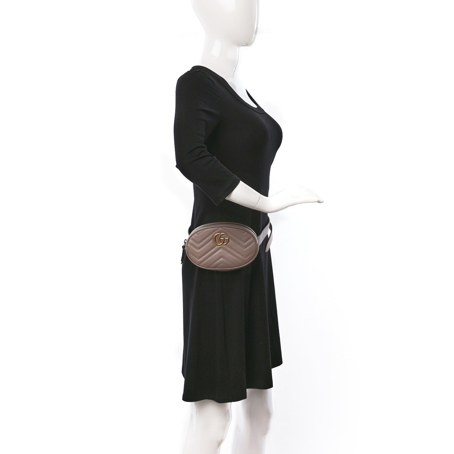Calfskin Matelasse GG Marmont Belt Bag 95 38 Porcelain Rose