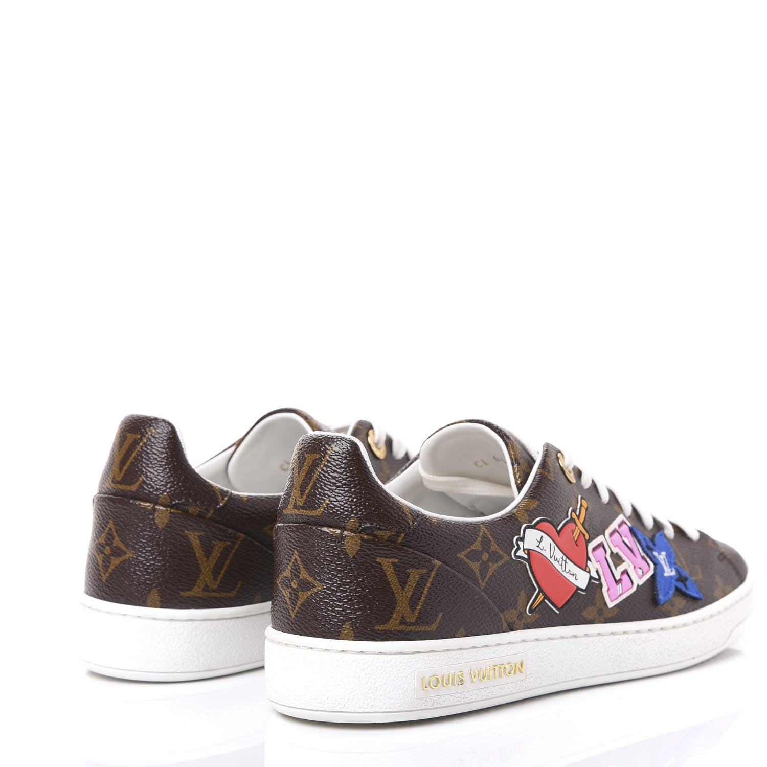 Louis Vuitton Calfskin Monogram LV Black Heart Sneakers 36.5 Cacao 4 of 8