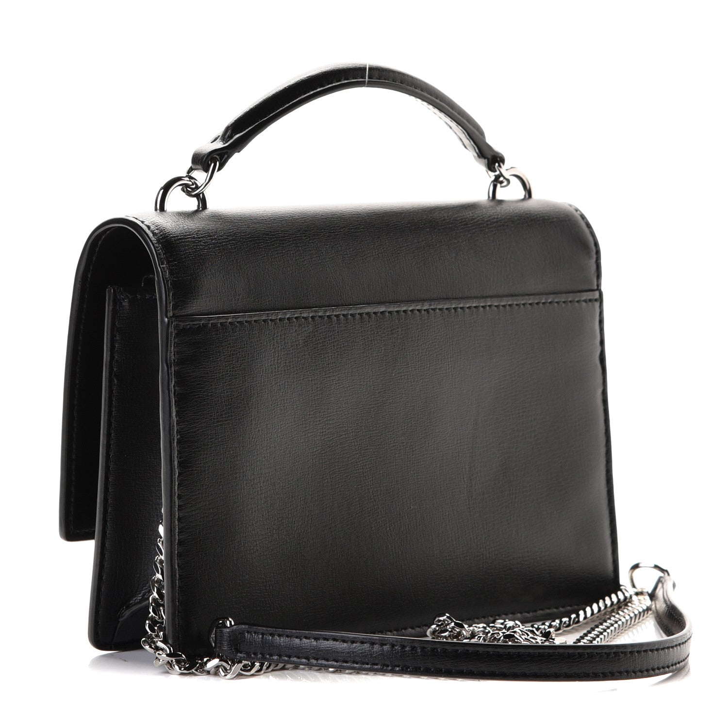 Saint Laurent Calfskin Monogram Sunset Chain Wallet Black 3 of 8