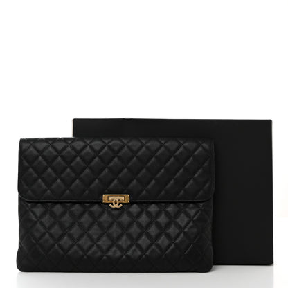 Chanel Caviar Quilted Large Golden Class Pouch Black 9 of 9