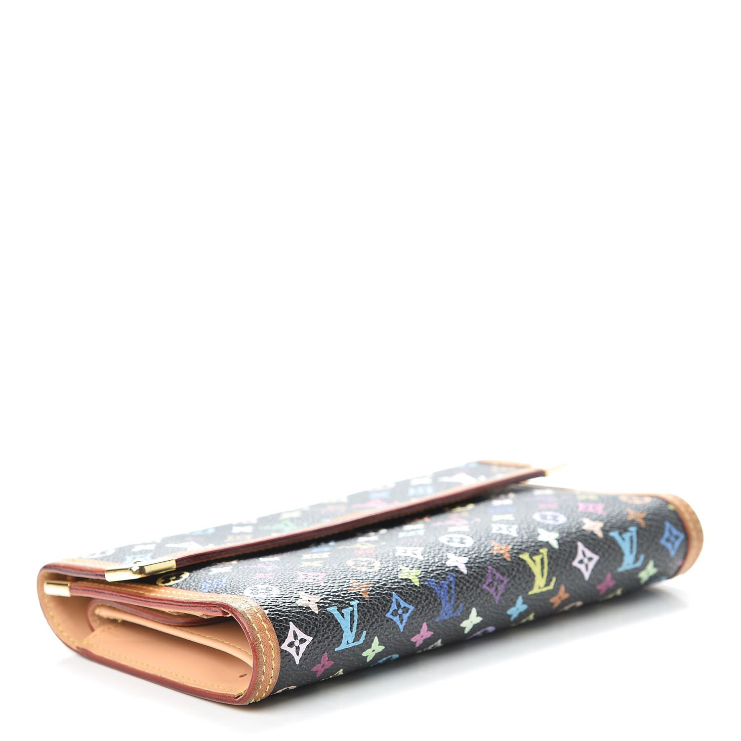 Louis Vuitton Monogram Multicolor Porte Tresor International Wallet Black 4 of 16