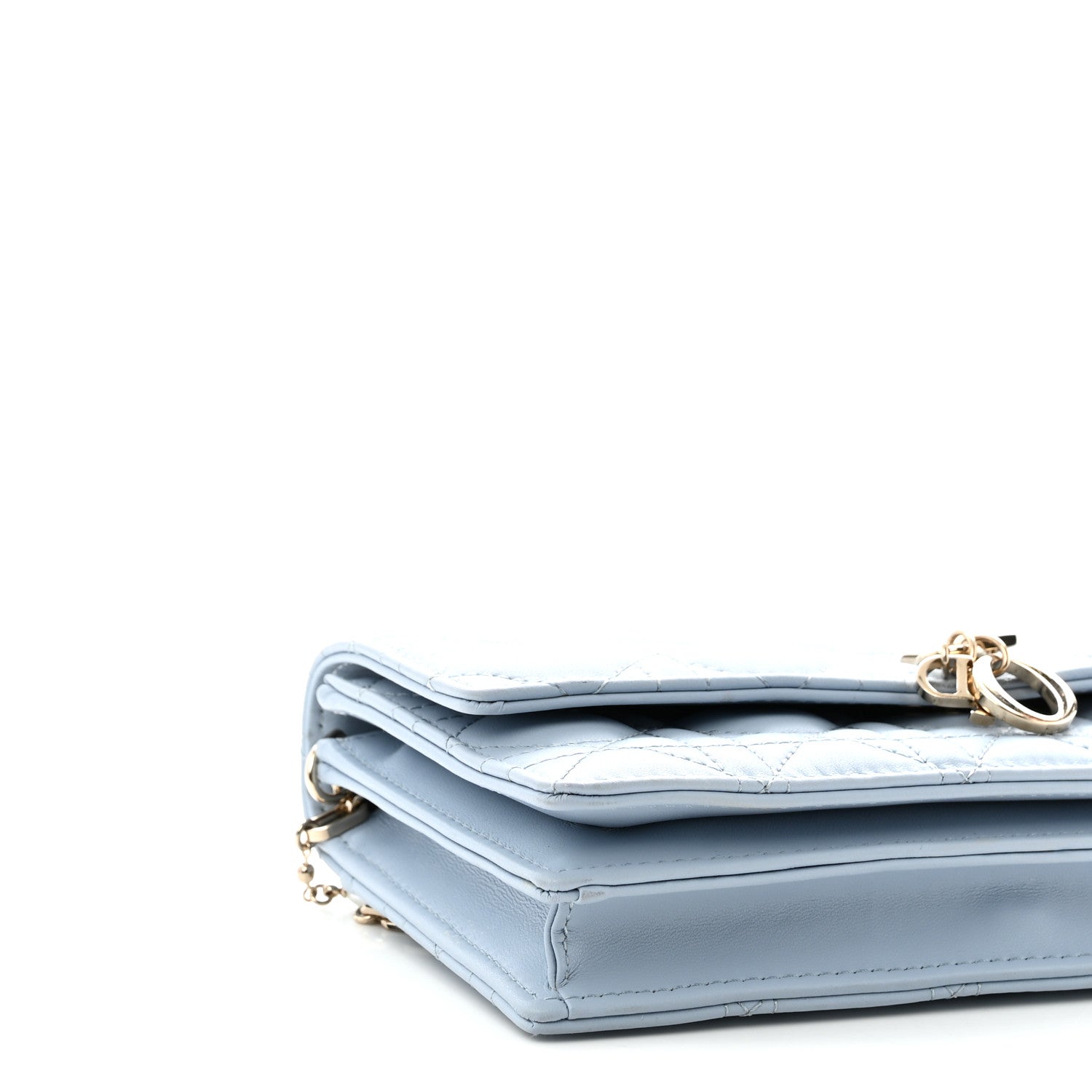 Christian Dior Lambskin Cannage Mini My Dior Top Handle Clutch Cloud Blue 4 of 11