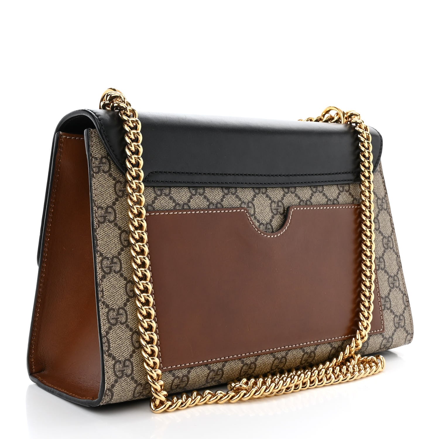 Gucci GG Supreme Monogram Calfskin Medium Padlock Shoulder Bag Beige Black Cuir 3 of 11