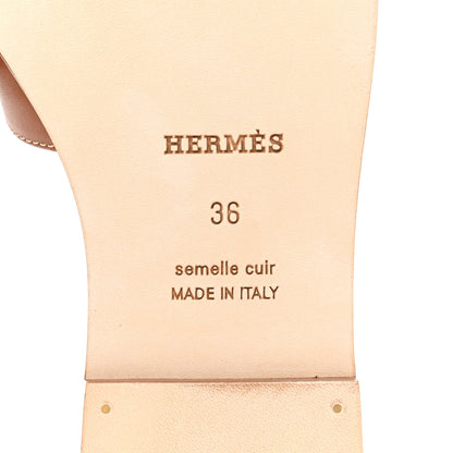 Hermes Box Calfskin Oran Sandals 36 Gold 6 of 10