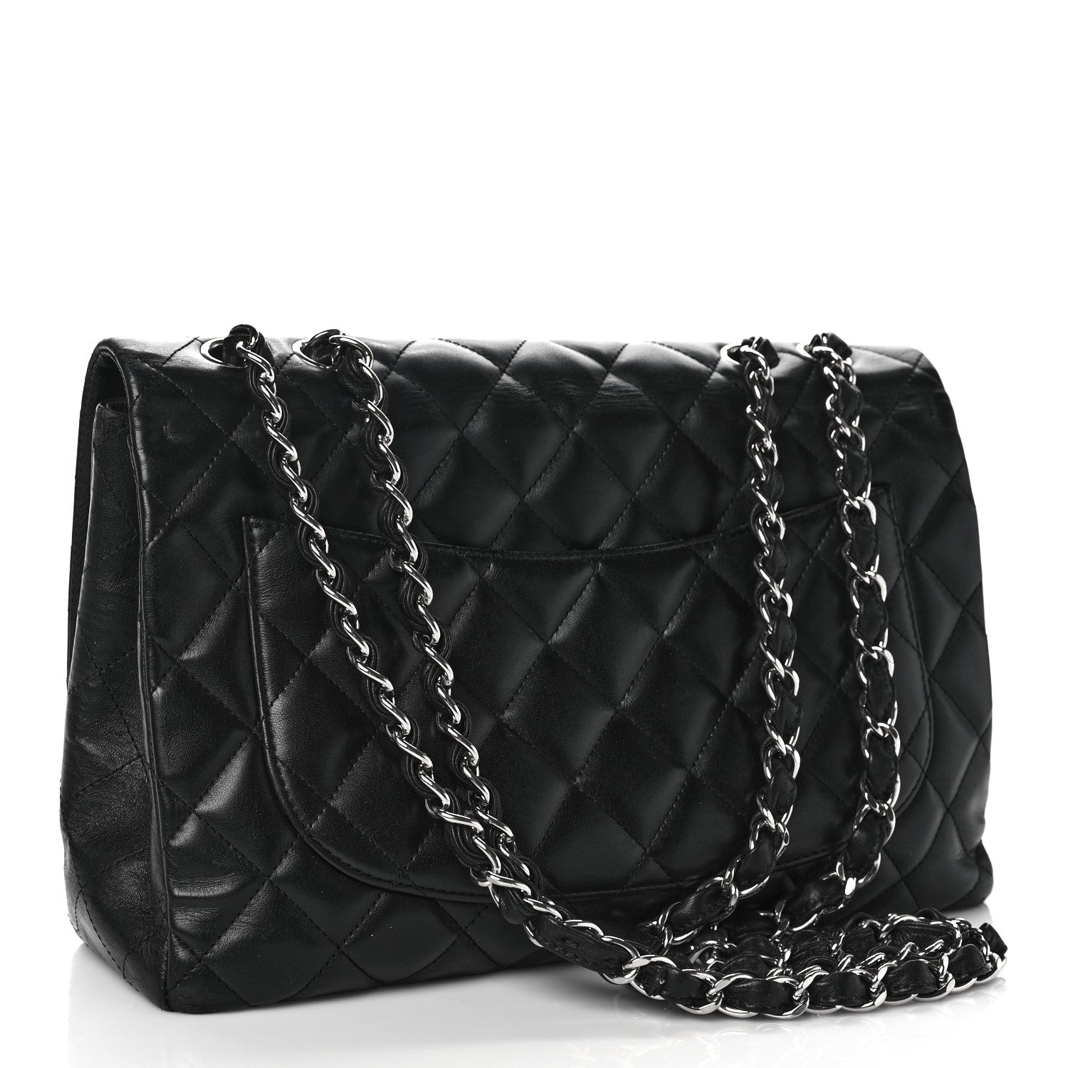 Chanel Lambskin Quilted Jumbo Single Flap Black 2 of 8