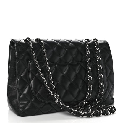 Chanel Lambskin Quilted Jumbo Single Flap Black 2 of 8