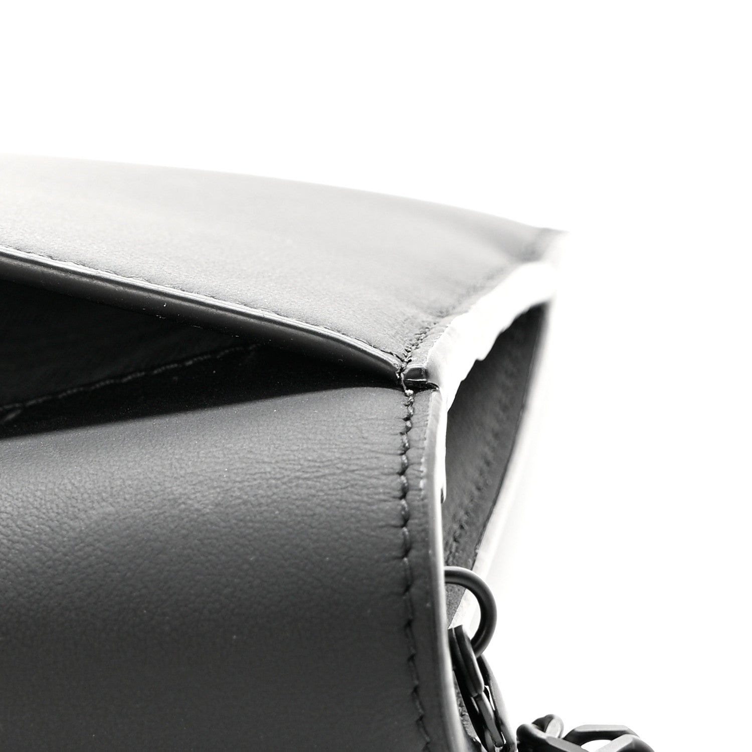 Christian Dior Ultra Matte Calfskin Saddle Chain Wallet Pouch Black 13 of 16