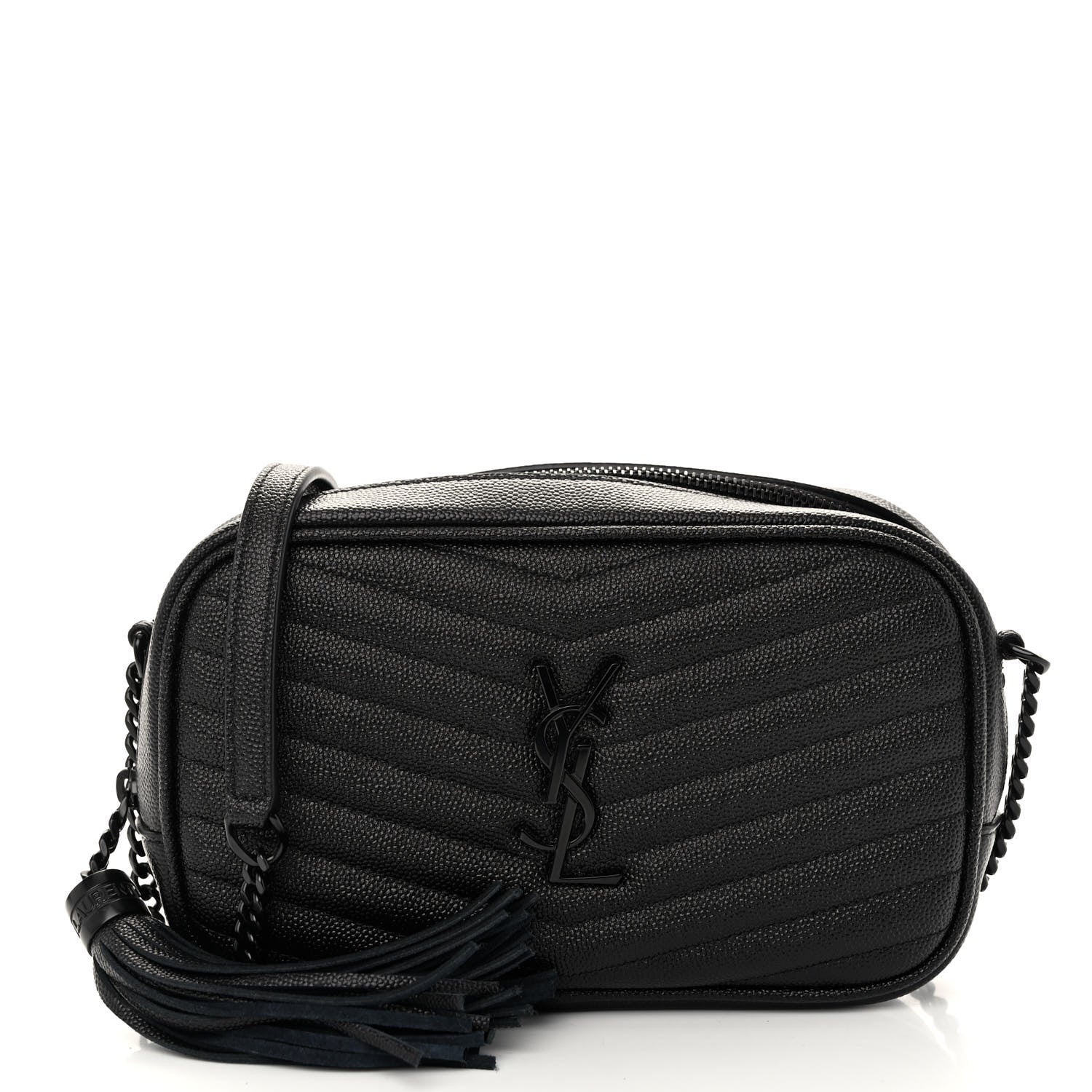 Saint Laurent Grain De Poudre Matelasse Monochrome Monogram Mini Lou Camera Bag Black 1 of 10