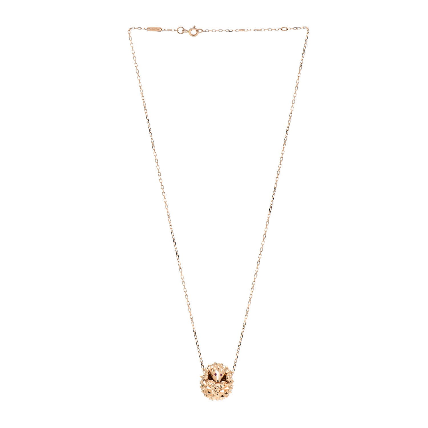Boucheron 18K Pink Gold Ruby Hans The Hedgehog Pendant Necklace 3 of 4