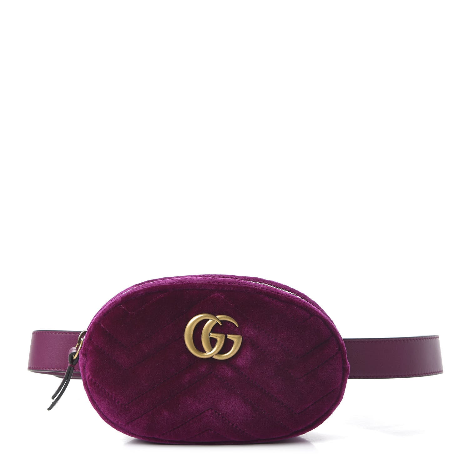 Gucci Velvet Matelasse GG Marmont Belt Bag 85 34 Fuchsia Violet Cyclamen 1 of 10