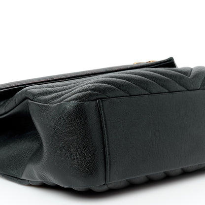 Saint Laurent Sheepskin Matelasse Chevron Monogram Large College Bag Black 10 of 11