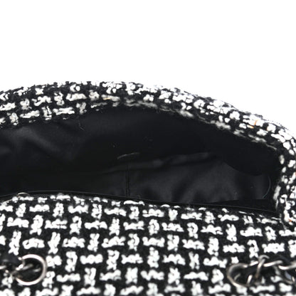 Chanel Tweed Beaded Fringe Flap Black White 5 of 5