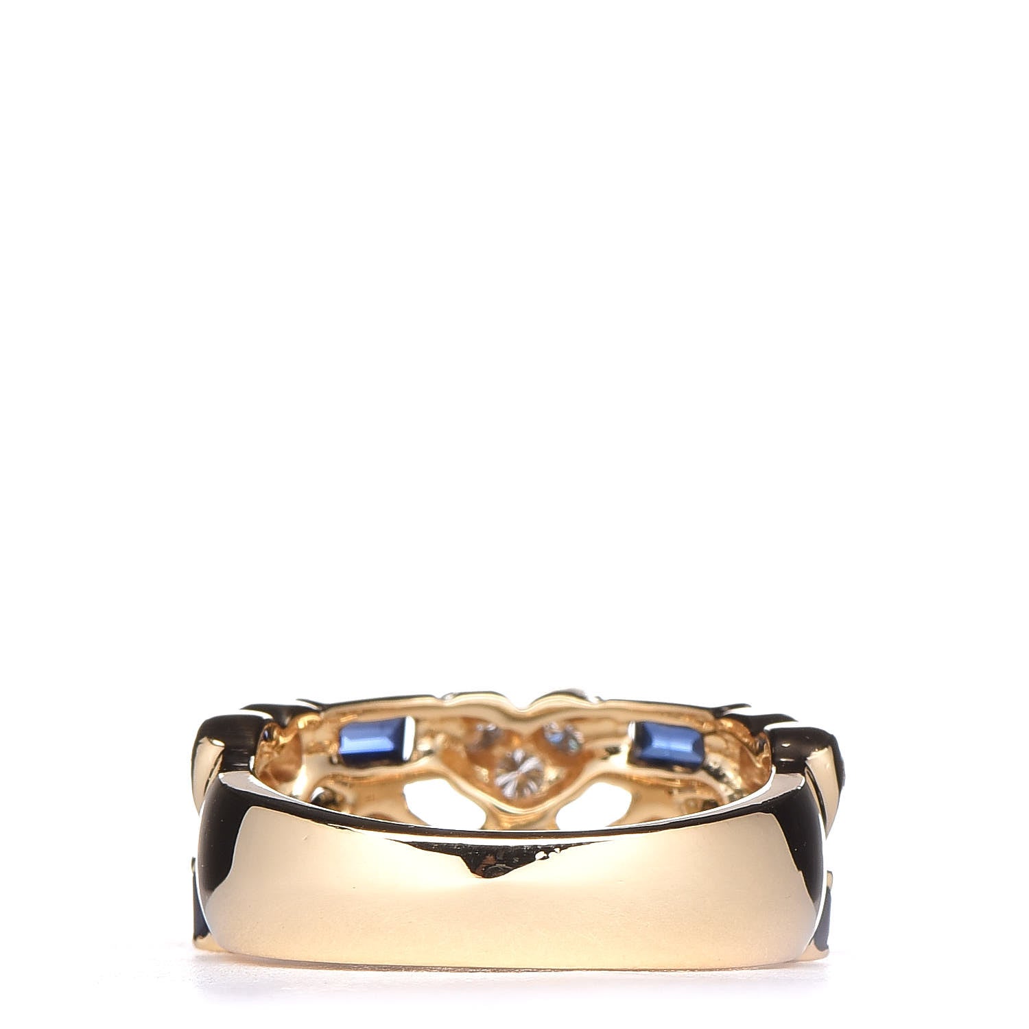 Tiffany 18K Yellow Gold Diamond Blue Sapphire Heart Ring 49 5 4 of 6