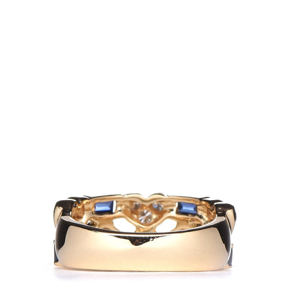 Tiffany 18K Yellow Gold Diamond Blue Sapphire Heart Ring 49 5 4 of 6