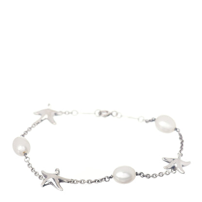 Tiffany Sterling Silver Pearl Elsa Peretti Starfish Bracelet 1 of 4