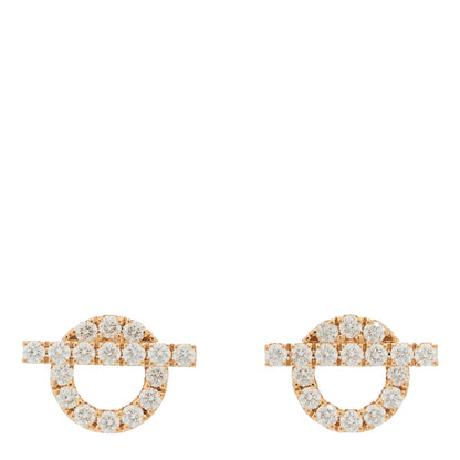 Hermes 18K Rose Gold Diamond Finesse Earrings 1 of 5