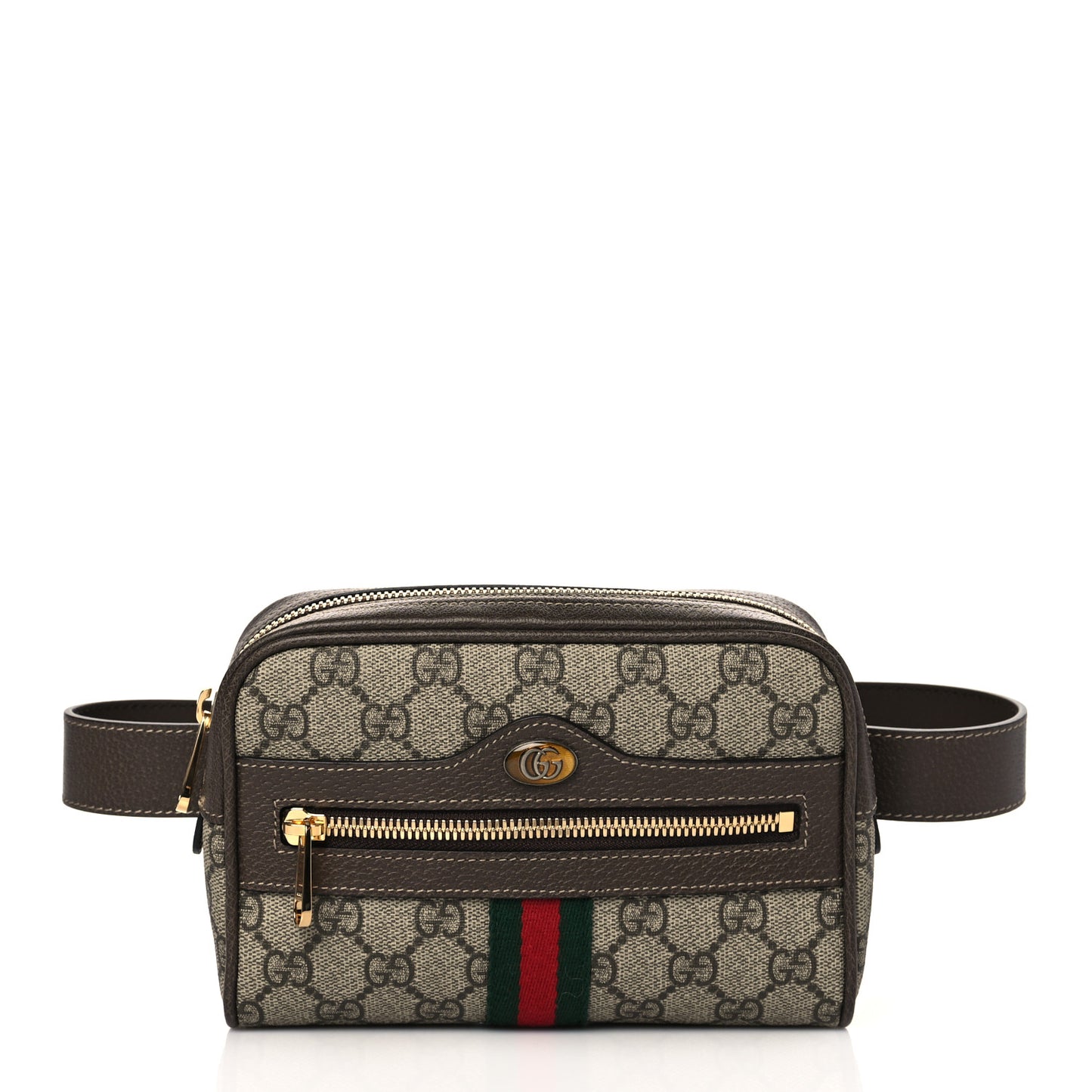 GG Supreme Monogram Web Small Ophidia Belt Bag 65 26 Dark Brown