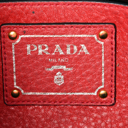 Prada Vitello Daino Zippered Crossbody Bag Rosso 6 of 12