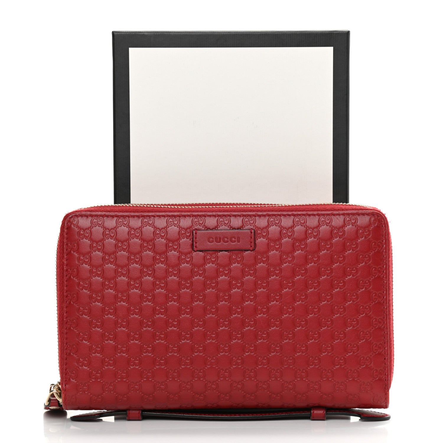 Gucci Microguccissima Zip Around Top Handle Travel Wallet Red 18 of 18