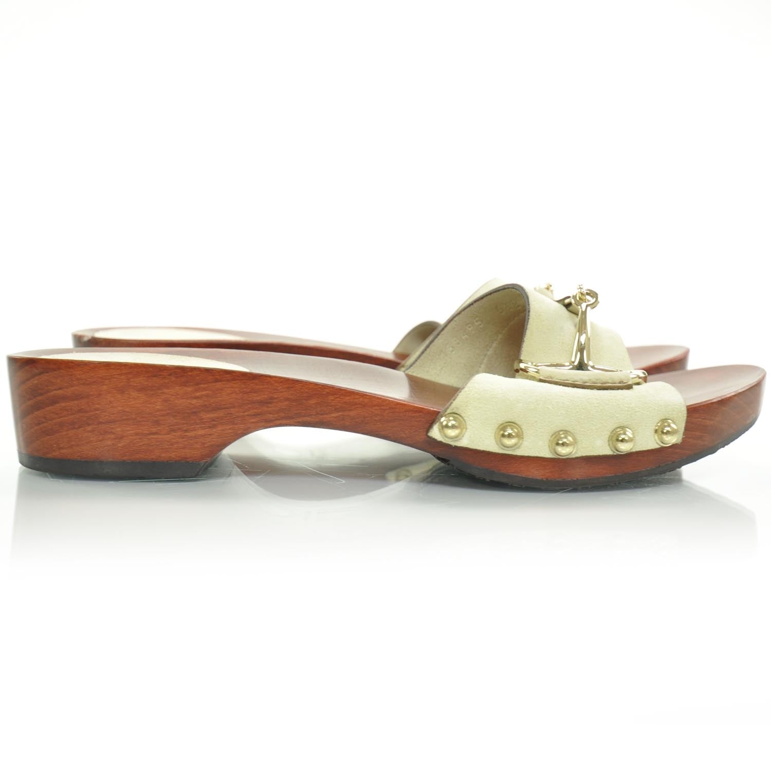 Gucci Suede Horsebit Wooden Slide Sandals 6.5 4 of 7