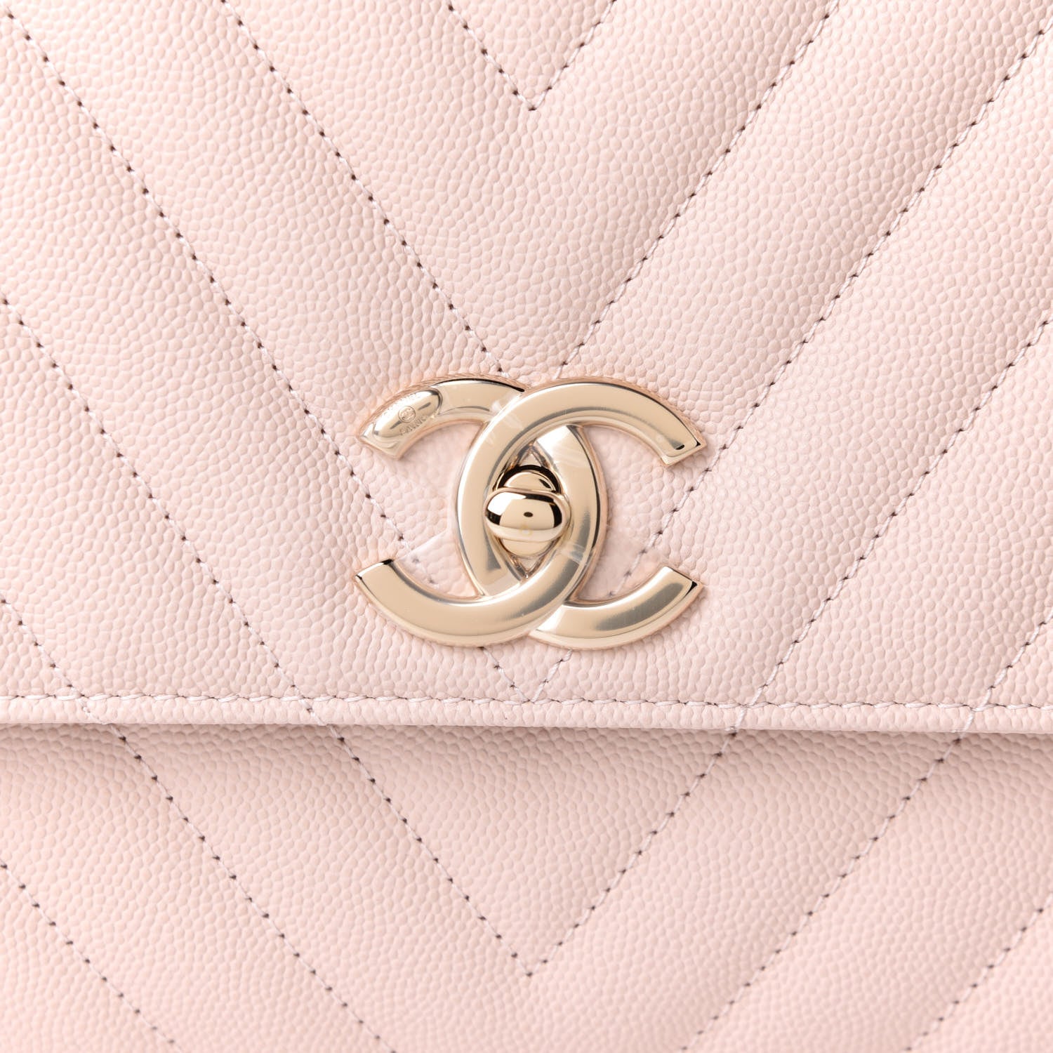 Chanel Caviar Lizard Embossed Chevron Quilted Small Coco Handle Flap Beige 8 of 11