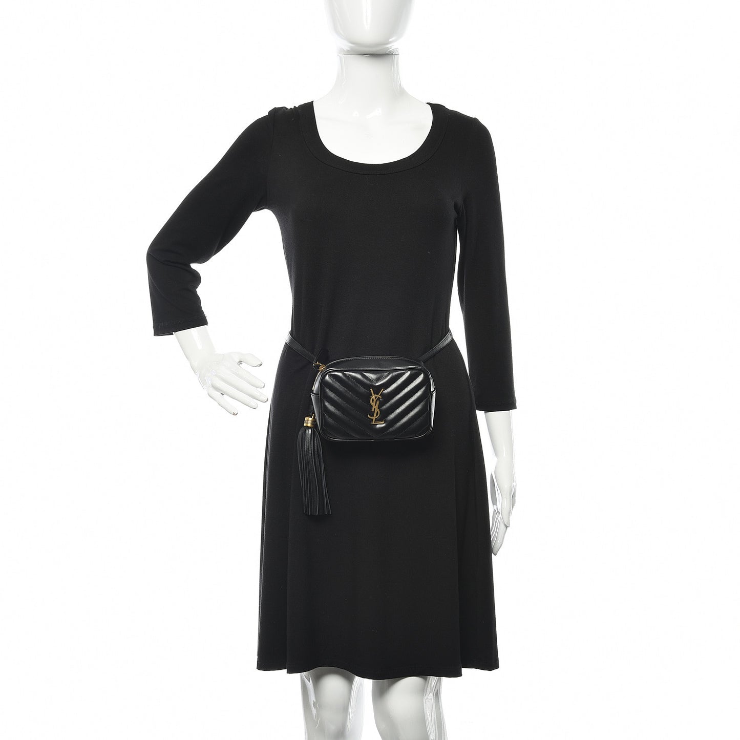 Calfskin Matelasse Monogram Lou Belt Bag Black