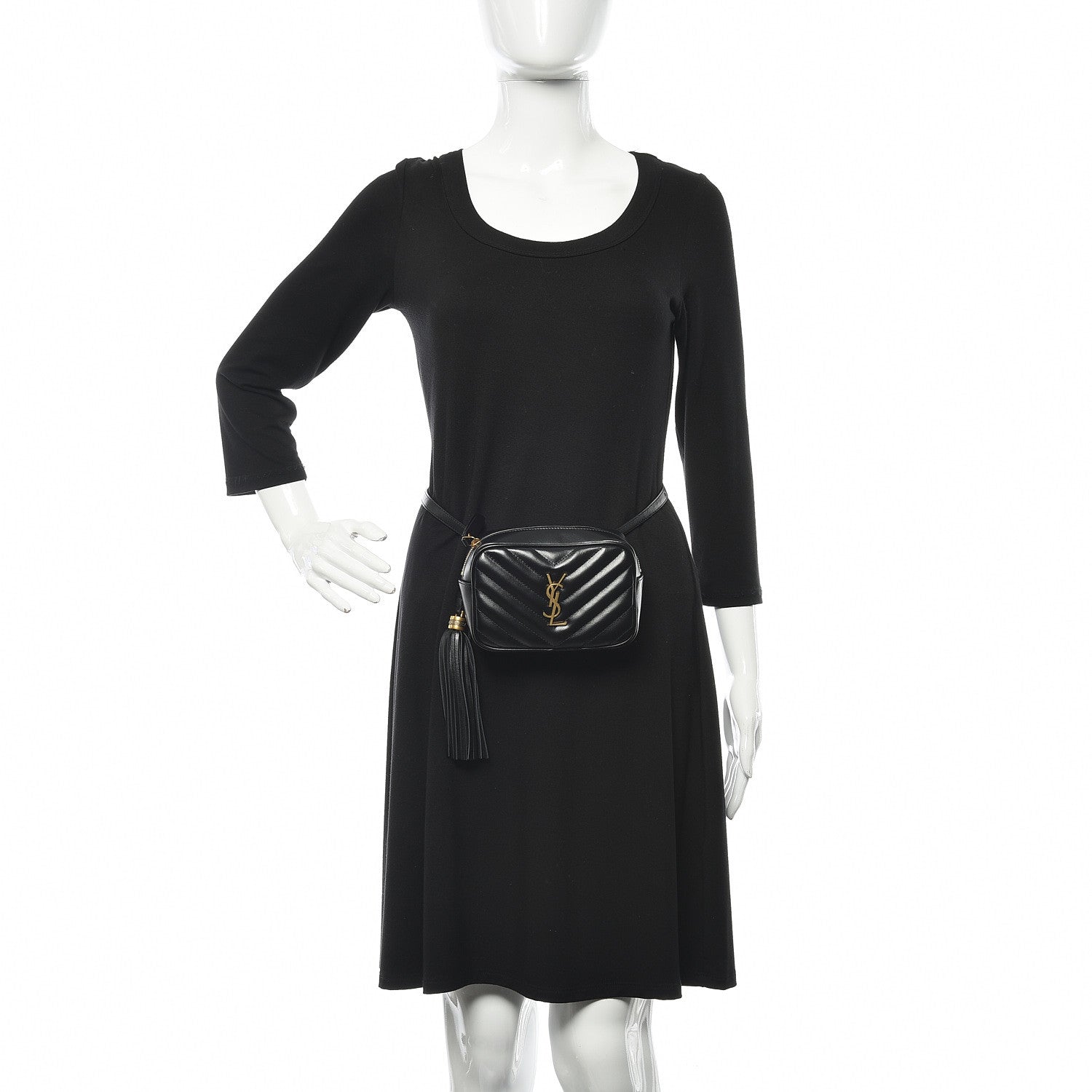 Saint Laurent Calfskin Matelasse Monogram Lou Belt Bag Black 2 of 10