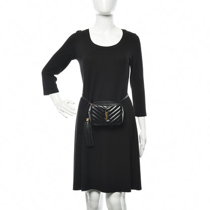 Saint Laurent Calfskin Matelasse Monogram Lou Belt Bag Black 2 of 10